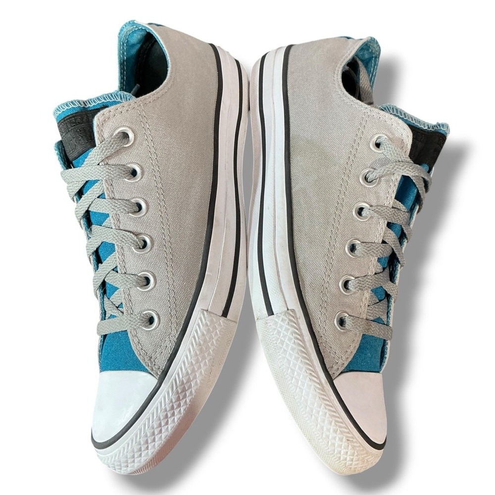 Converse Teal & Gray Canvas Low-Top Sneakers - Picture 5 of 12